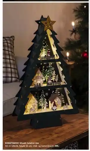 ELON KONSTSMIDE Siluett Juletre i tre, NOK 499 tilbud