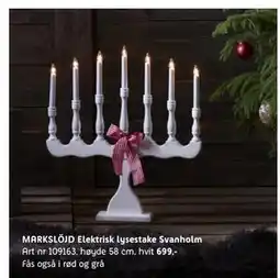 ELON MARKSLÖJD Elektrisk lysestake Svanholm, NOK 699 tilbud