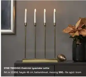 ELON STAR TRADING Elektrisk lysestake Lottie, NOK 590 tilbud