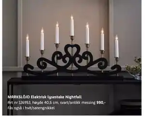 ELON MARKSLÖJD Elektrisk lysestake Nightfall, NOK 990 tilbud