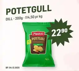 Holdbart Potetgull, NOK 22.9 tilbud