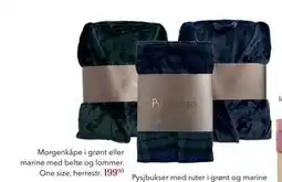 Apotek 1 Morgenkåpe i grønt eller marine med belte og lommer, NOK 199.9 tilbud