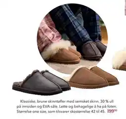 Apotek 1 Klassiske, brune skinntøfler med semsket skinn, NOK 199.9 tilbud