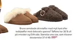 Apotek 1 Brune semskede skinntøfler, NOK 199.9 tilbud
