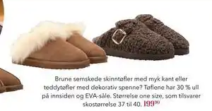 Apotek 1 Brune semskede skinntøfler, NOK 199.9 tilbud