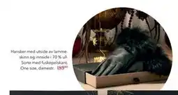 Apotek 1 Hansker med utside av lamme-skinn og innside i 70% ull, NOK 189.9 tilbud