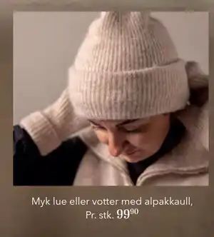 Apotek 1 Myk lue eller votter med alpakkaull, NOK 99.9 tilbud