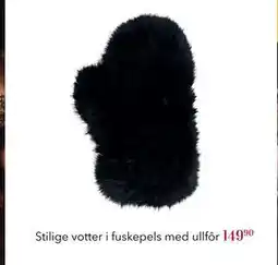 Apotek 1 Stilige votter i fuskepels med ullfôr, NOK 149.9 tilbud
