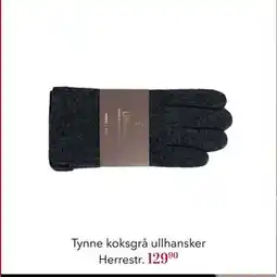 Apotek 1 Tynne koksgrå ullhansker Herrestr, NOK 129.9 tilbud
