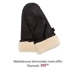Apotek 1 Mørkebrune skinnvotter med ullfôr Damestr, NOK 199.9 tilbud