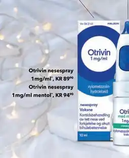 Apotek 1 Otrivin nesespray, NOK 94.9 tilbud
