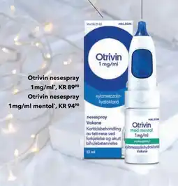 Apotek 1 Otrivin nesespray, NOK 89.9 tilbud