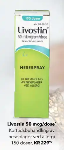 Apotek 1 Livostin 50 mcg/dose, NOK 229.9 tilbud