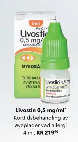 Apotek 1 Livostin 0,5 mg/ml, NOK 219.9 tilbud