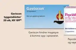 Apotek 1 Gaviscon hindrer magesyre, NOK 189.9 tilbud