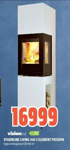 Obs Bygg Vision visionline living 140-3 element peisovn tilbud