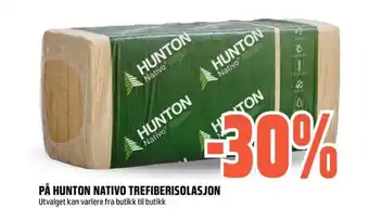 Obs Bygg PÅ HUNTON NATIVO TREFIBERISOLASJON tilbud