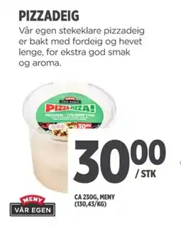 Meny Pizzadeig tilbud