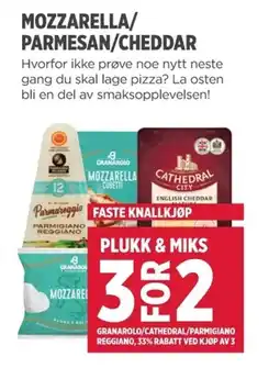 Meny Mozzarella/ parmesan/cheddar tilbud
