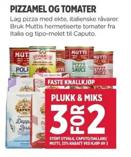 Meny Pizzamel og tomater tilbud