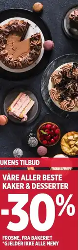 Meny Våre aller beste kaker & desserter tilbud