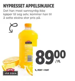 Meny Nypresset appelsinjuice tilbud
