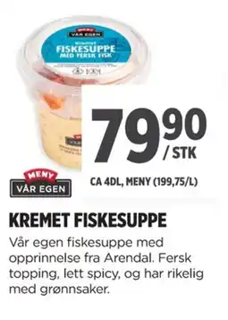 Meny Kremet fiskesuppe tilbud
