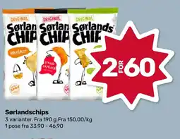 Coop Marked Sørlandschips tilbud