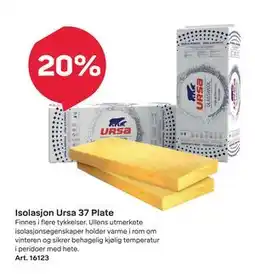 Byggmax Isolasjon Ursa 37 Plate tilbud