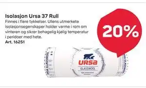 Byggmax Isolasjon Ursa 37 Rull tilbud