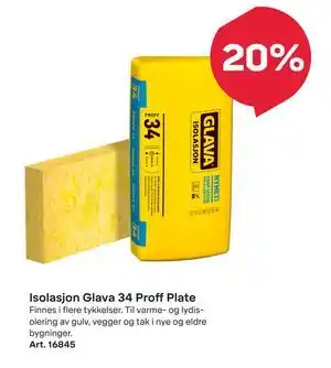 Byggmax Isolasjon Glava 34 Proff Plate tilbud