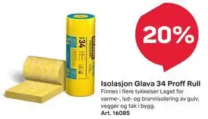 Byggmax Isolasjon Glava 34 Proff Rull tilbud