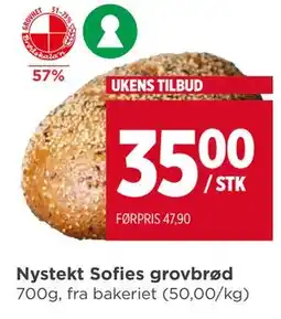 Meny Nystekt Sofies grovbrød, NOK 35 tilbud