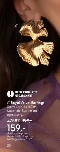 Oriflame Royal Velvet Earrings tilbud