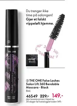 Oriflame THE ONE False Lashes Salon Lift 360 Bendable Mascara - Black tilbud