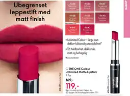Oriflame THE ONE Colour Unlimited Matte Lipstick tilbud
