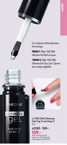 Oriflame THE ONE Ultimate Gel Top Coat Step 2 tilbud