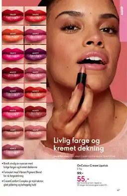 Oriflame On Colour Cream Lipstick tilbud