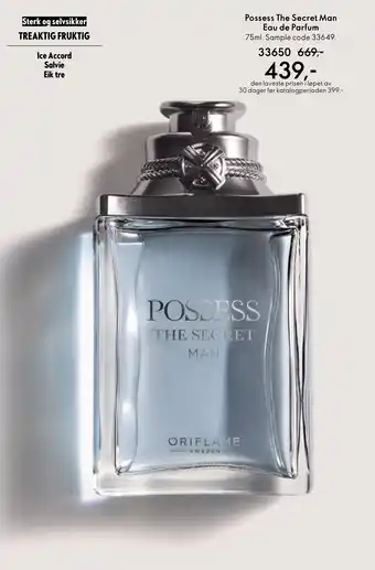 Oriflame Possess The Secret Man Eau de Parfum tilbud