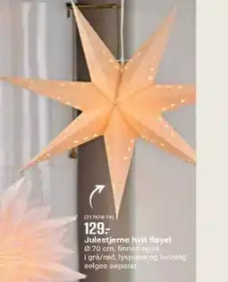 Europris Julestjerne hvit fløyel tilbud