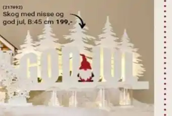 Skog med nisse og god jul
