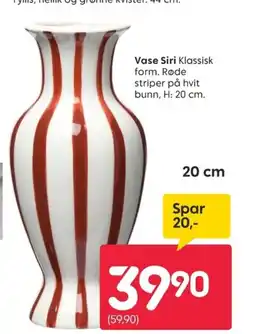 Rusta Vase Siri tilbud