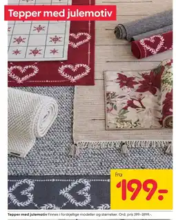 Rusta Tepper med julemotiv tilbud