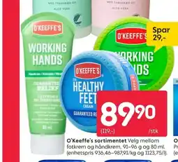 Rusta O'Keeffe's sortimentet tilbud