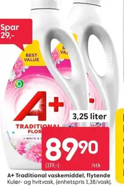 Rusta A+ Traditional vaskemiddel, flytende tilbud