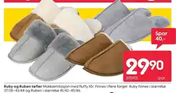 Rusta Ruby og Ruben tøfler Mokkaimitasjon tilbud