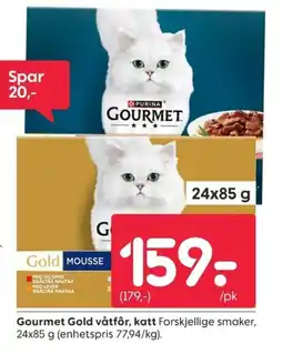 Rusta Gourmet Gold våtfôr, katt tilbud
