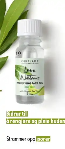 Oriflame Love Nature Purifying Face Oil with Organic Tea Tree & Lime tilbud