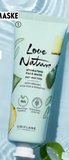 Oriflame Love Nature Hydrating Face Mask with Organic Aloe Vera & Pineapple tilbud