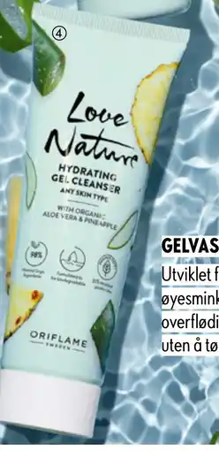 Oriflame Love Nature Hydrating Gel Cleanser with Organic Aloe Vera & Pineapple tilbud